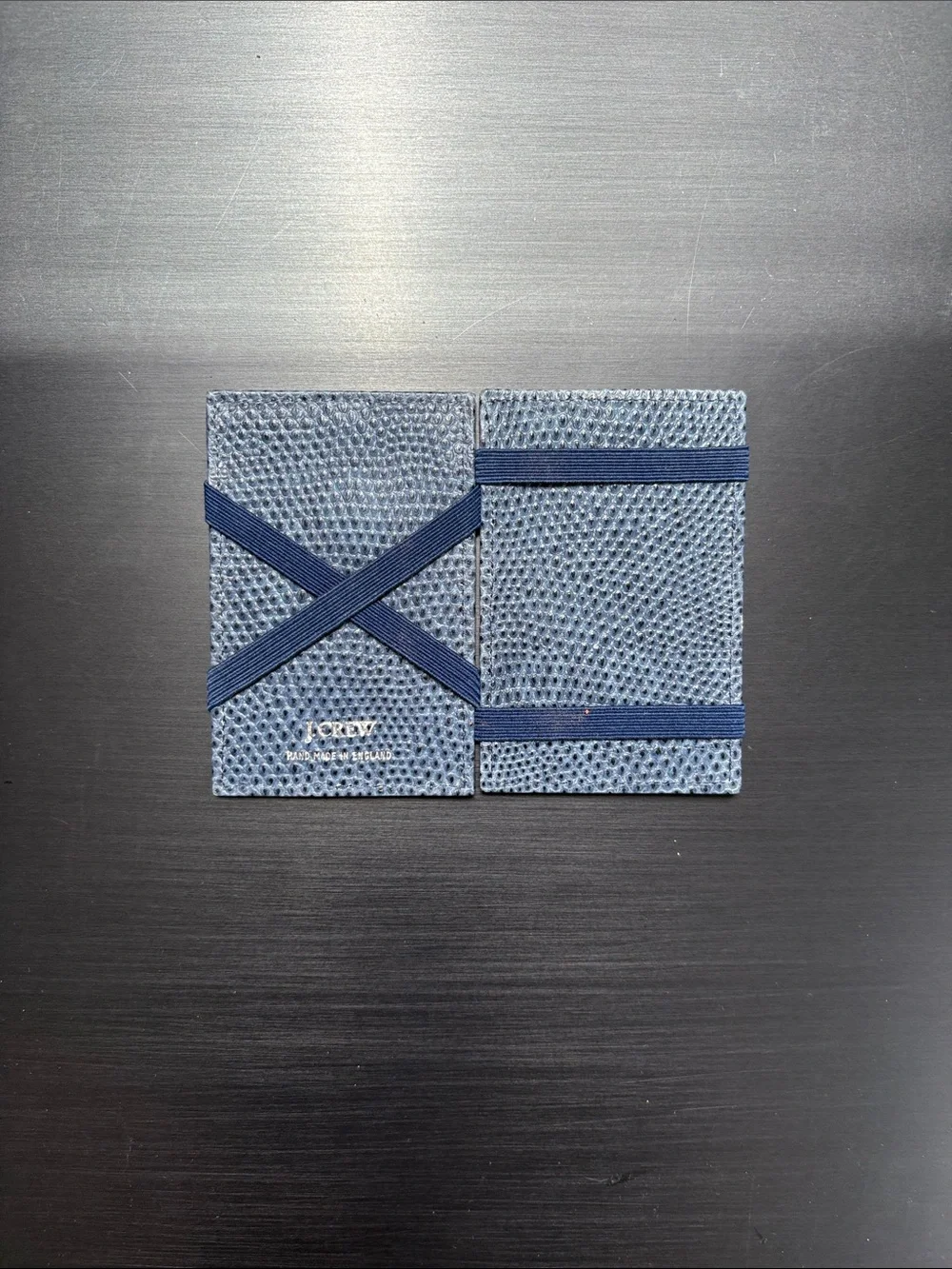 J. Crew Blue Textured Elastic Card Holder Set